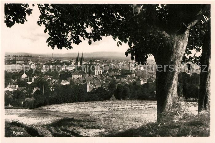 Eger Cheb Tschechien Stadtpanorma Blick vom Waldrand aus