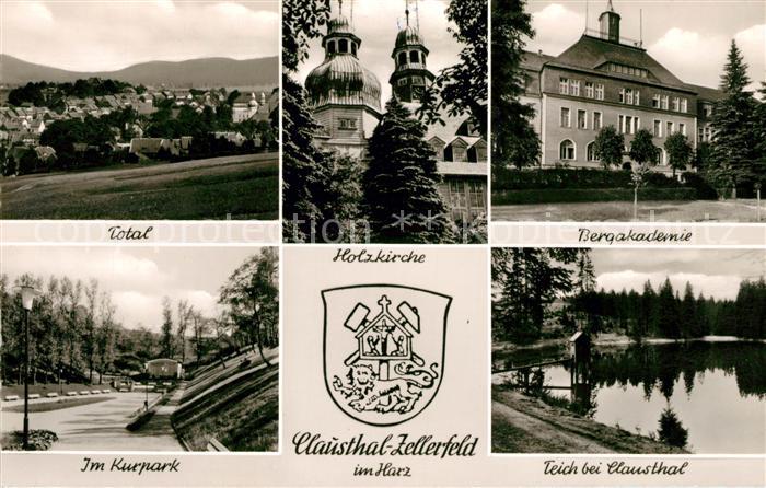 Clausthal-Zellerfeld Total Kurpark Konzertpavillon Holzkirche Bergakademie Teich