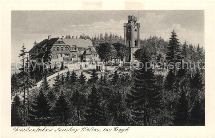 Eibenstock Unterkunftshaus Auersberg Aussichtsturm Kuenstlerkarte