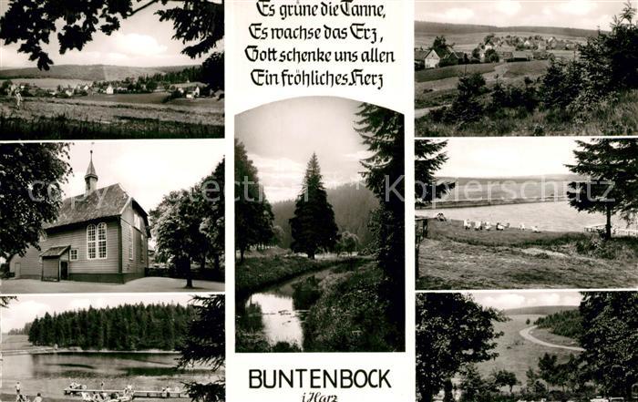 Buntenbock Landschaftspanorama Waldpartie Bachlauf Holzkirche