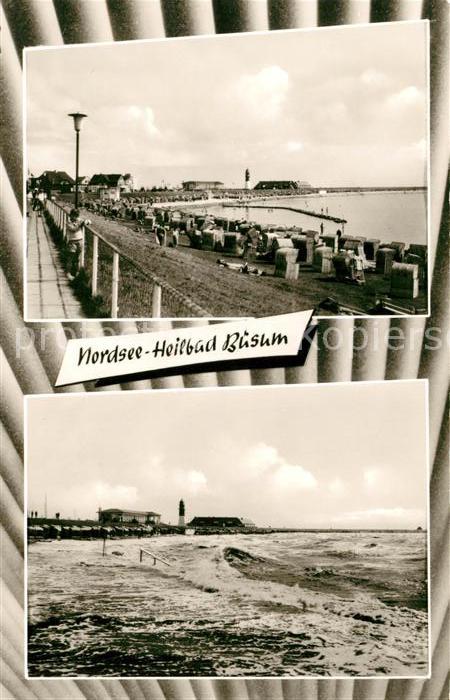 Buesum Nordseebad Strand Promenade Brandung