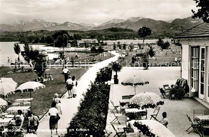 Waging See Strandpromenade am Kurhaus Alpenpanorama