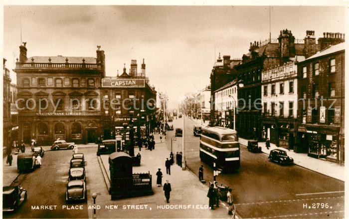 Huddersfield Market Place and New Street Valentines Card