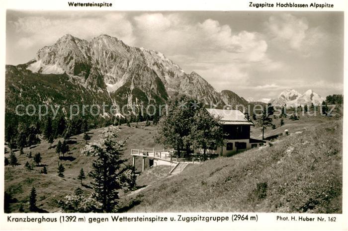 Kranzberghaus Berghaus gegen Wettersteinspitze Zugspitzgruppe Huber Karte Nr 162