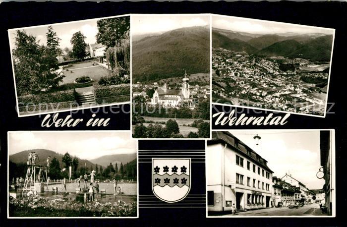 Wehr Baden Park Freibad Kirche Hauptstrasse Schwarzwald Fliegeraufnahme