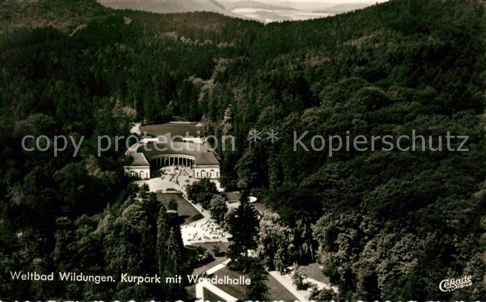 Bad Wildungen Kurpark mit Wandelhalle Fliegeraufnahme
