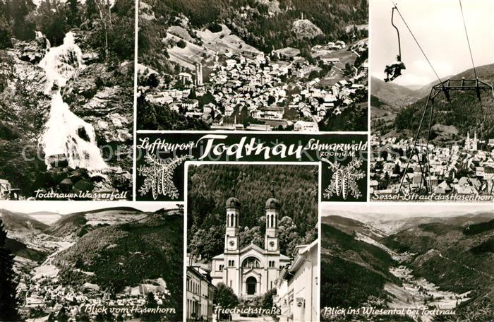 Todtnau Wasserfall Blick vom Hasenhorn Friedrichstrasse Kirche Wiesental Sessell
