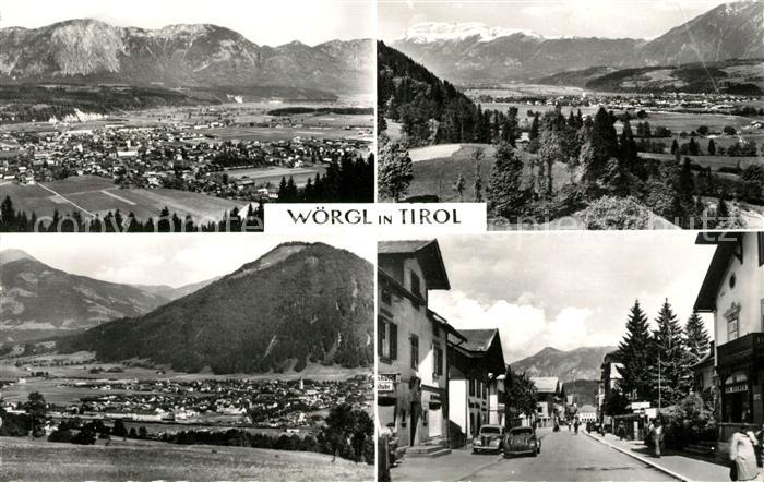 Woergl Tirol Gesamtansicht mit Alpenpanorama Hauptstrasse