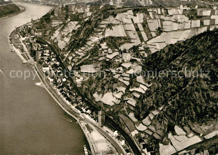 St Goarshausen Fliegeraufnahme Kupfertiefdruck