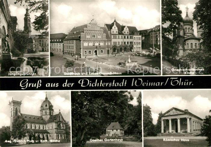 Weimar Thueringen Dichterstadt Juenglingsbrunnen Stadthaus Lucas Cranach Haus Gr