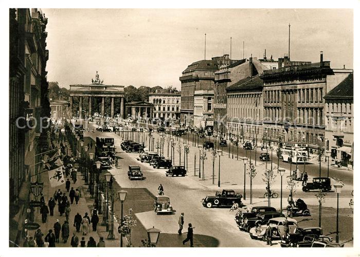 BERLIN  CITY Unter den Linden Blick zum Brandenburger Tor Repro Sammlung Histori