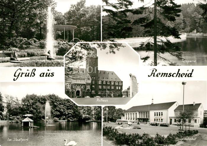 Remscheid Stadtpark Fontaene Talsperre Hauptbahnhof Rathaus