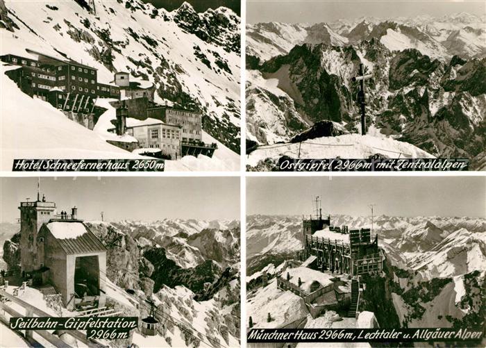 Zugspitze Bayerische Zugspitzbahn Hotel Schneefernerhaus Ostgipel Zentralpen Mue