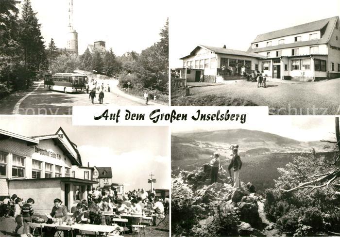 Grosser Inselsberg Busparkplatz Berggasthof Sonnenterrasse Wandern Fernsicht