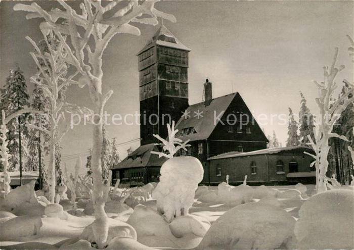 Baerenstein Annaberg-Buchholz Berghotel Aussichtsturm Winterlandschaft