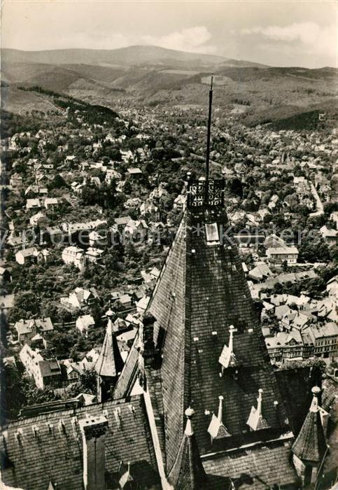 Wernigerode Harz Blick vom Schloss zum Brocken
