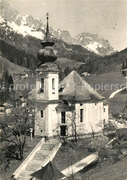 Maria Gern Kirche mit Blick zum Untersberg Berchtesgadener Alpen