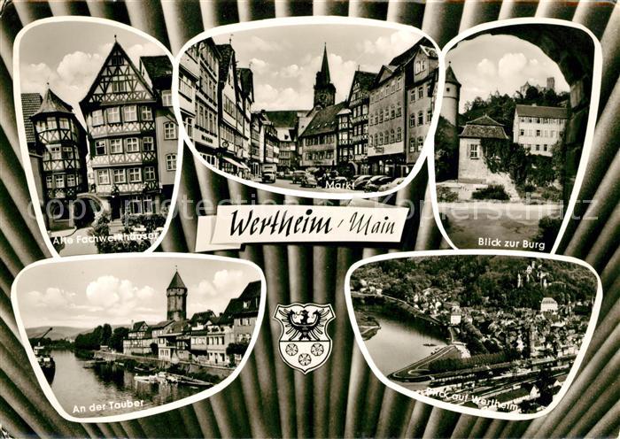 Wertheim Main Fachwerkhaeuser Markt Burg Tauber Fliegeraufnahme