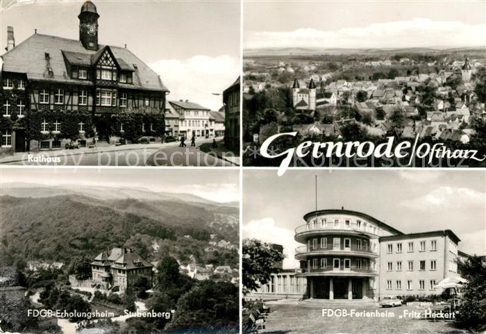 Gernrode Harz Rathaus Stadtpanorama FDGB Ferienheim Fritz Heckert FDGB Erholungs