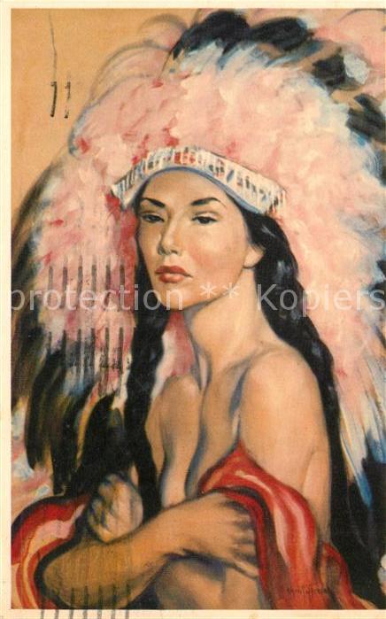 Indianer Native American Princess O'Hazee-Toh Kuenstlerkarte Christoffersen