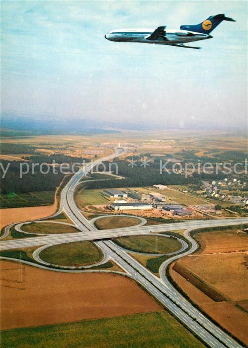 Lufthansa Flughafen Koeln Bonn Fliegeraufnahme Autobahnkreuz