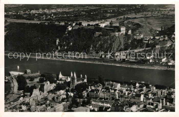 Koblenz Rhein Fliegeraufnahme Ehrenbreitstein