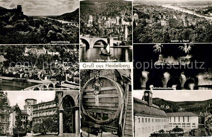 Heidelberg Neckar Grosses Fass Schlosshof Universitaet