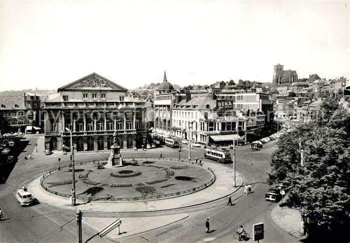 Liege Luettich Theatre royal et statue Gretry