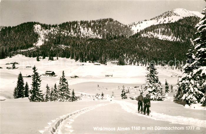 Winklmoos Winkelmoos Winterpanorama mit Almen Duerrnbachhorn Chiemgauer Alpen Sk