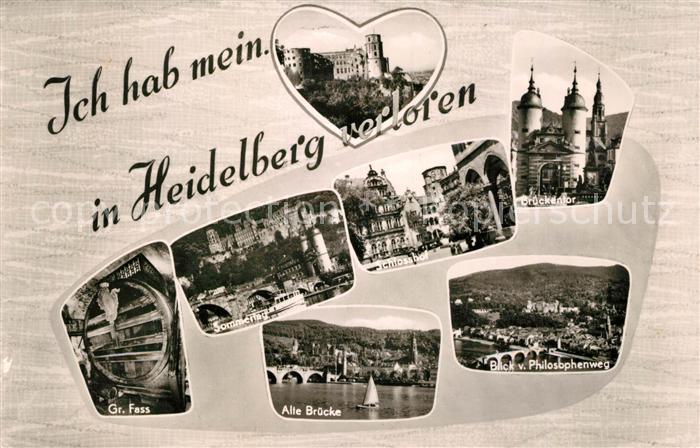 Heidelberg Neckar Schloss Brueckentor Grosses Fass Alte Bruecke Philosophenweg H