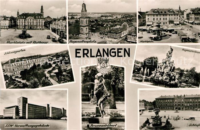 ERLANGEN Bayern Marktplatz Rathaus Hugenottenplatz Schlossgarten ssW Verwaltungs