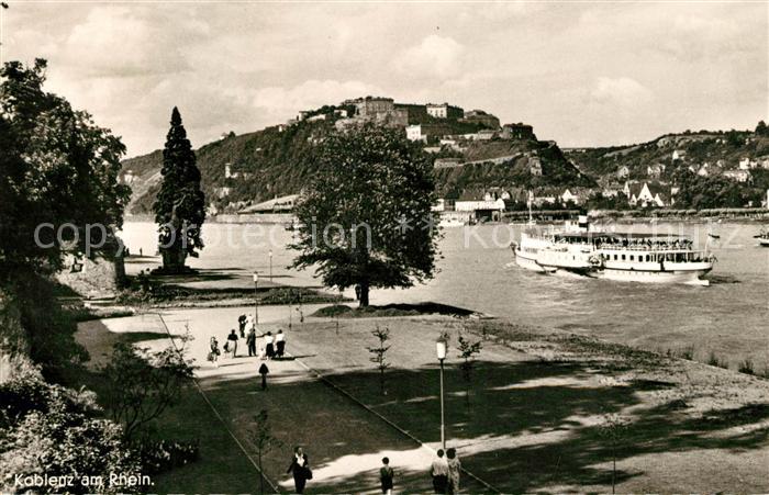 Koblenz Rhein Uferpromenade am Rhein Faehre