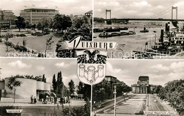 Duisburg Ruhr Koenig Heinrich Platz Neue Rheinbruecke Tierpark Wappen