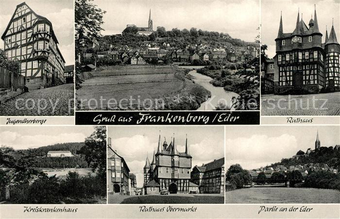 Frankenberg Eder Jugendherberge Rathaus Krankenhaus Rathaus Obermarkt Partie an