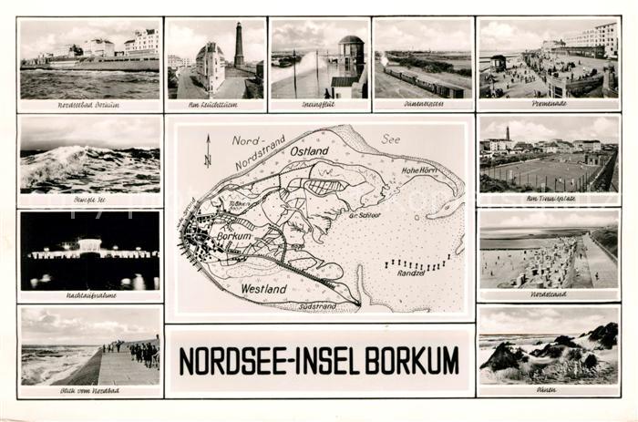 Borkum Leuchtturm Springflut Inselbahn Promenade Tennisplatz Strand Nachtaufnahm