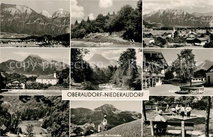 Niederaudorf Gesamtansicht mit Kaisergebirge Auerbach Kloster Dorfplatz Kneippba