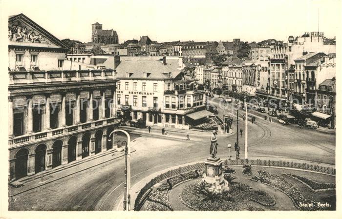 Liege Luettich Statue Gretry et Theatre Royal