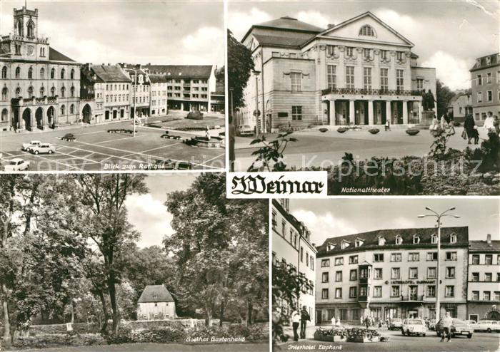 Weimar Thueringen Rathaus Platz Nationaltheater Goethes Gartenhaus Interhotel El