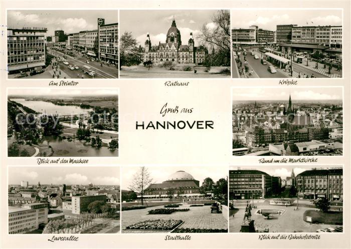 Hannover Steintor Rathaus Kroepke Maschsee Marktkirche Fliegeraufnahme Bahnhofst
