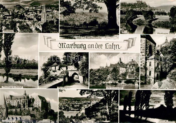 Marburg Lahn Fliegeraufnahme Weintrautseiche Schloss Burgtor Universitaet Alter