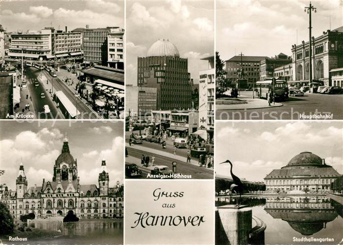 Hannover Kroepcke Anzeigerhochhaus Hauptbahnhof Stadthallengarten Rathaus