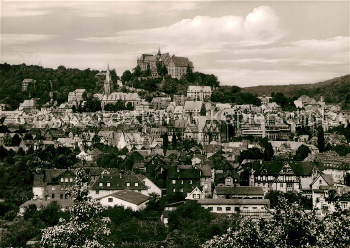 Marburg Lahn Stadtpanorama mit Schloss