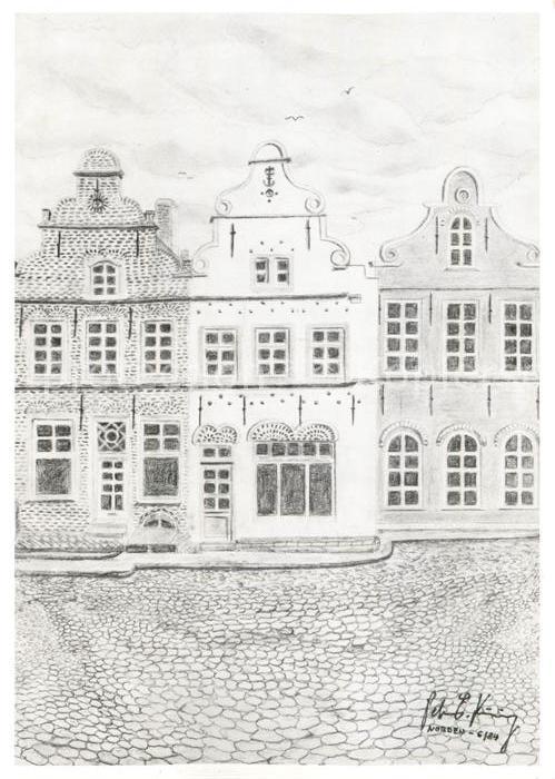 Norden Norddeich Ostfriesland Geschwisterhaeuser Historisches Motiv 700jaehrige