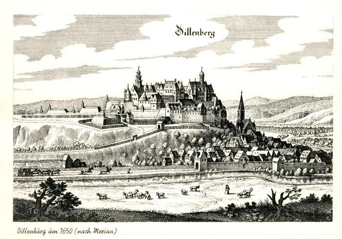Dillenburg Stich nach Merian Kuenstlerkarte