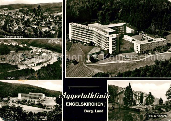 Engelskirchen Gesamtansicht Freibad Aggertalklinik Fliegeraufnahme