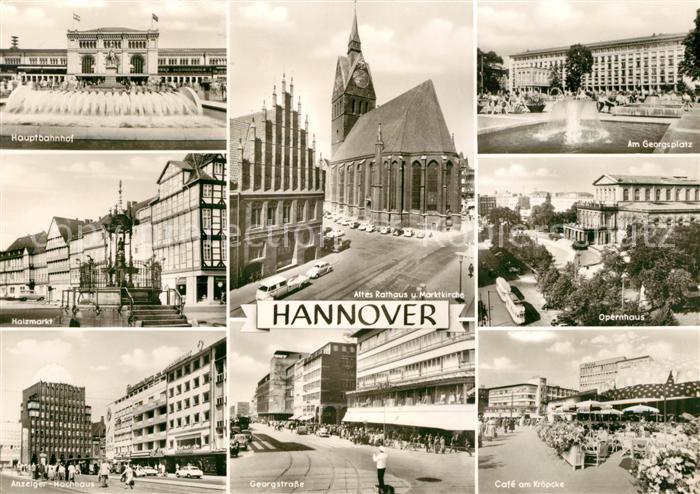 Hannover Bahnhof Rathaus Kirche Georgsplatz Opernhaus Cafe Kroepcke Georgstrasse