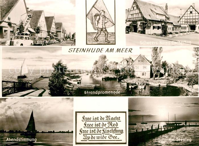 Steinhude Graf Wilhelm Strasse Schweers Harms Fischerhaus Strandpromenade Abends