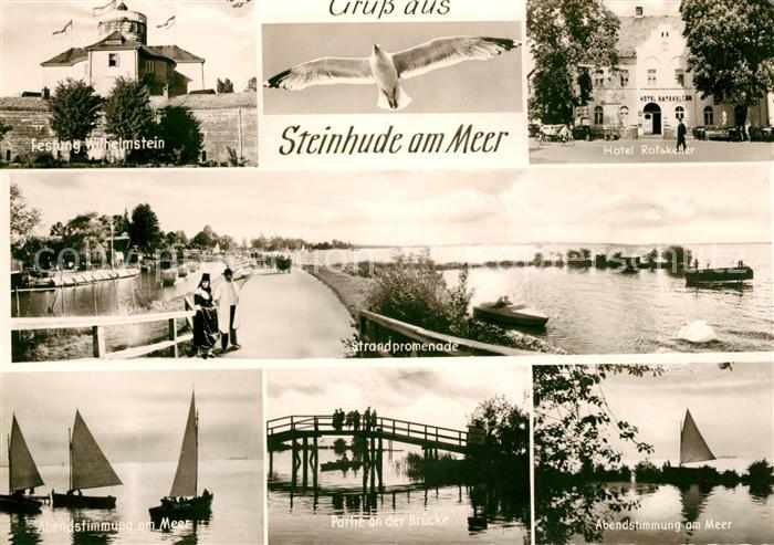 Steinhude Festung Wilhelmstein Moewe Hotel Ratskeller Strandpromenade Abendstimm