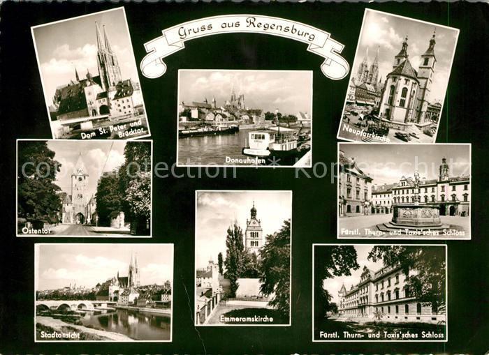 REGENSBURG Bayern Dom St Peter Bruecktor Ostentor Donauhafen Kirche Schloss