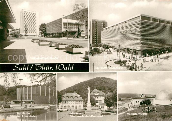 Suhl Thueringer Wald Wilhelm Pieck Strasse Centrum Warenhaus Stadthalle der Freu